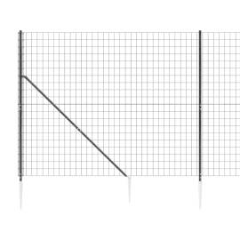 Gard plasă de sârmă cu țăruși de fixare, antracit, 1,4x25 m, 4 image