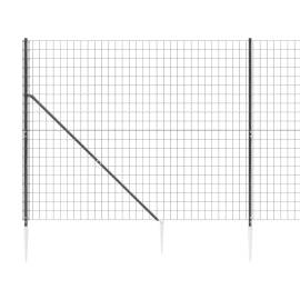 Gard plasă de sârmă cu țăruși de fixare, antracit, 1,6x25 m, 4 image