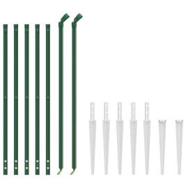 Gard plasă de sârmă cu țăruși de fixare, verde, 0,8x10 m, 3 image