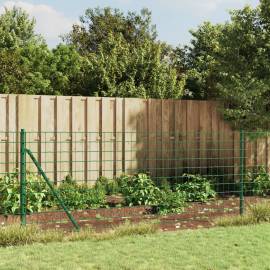 Gard plasă de sârmă cu țăruși de fixare, verde, 1,1x25 m