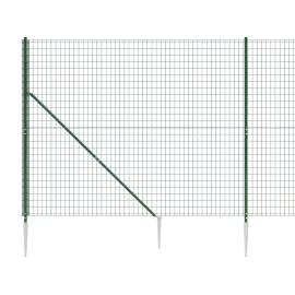 Gard plasă de sârmă cu țăruși de fixare, verde, 2x10 m, 4 image