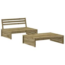 Set mobilier de grădină cu perne, 2 piese, lemn de pin tratat, 3 image