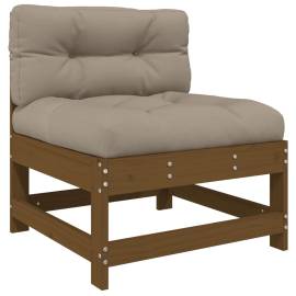 Canapele de mijloc cu perne 2 buc. maro miere lemn masiv de pin, 4 image