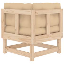 Canapele colțar cu perne, 2 buc., lemn masiv de pin, 7 image