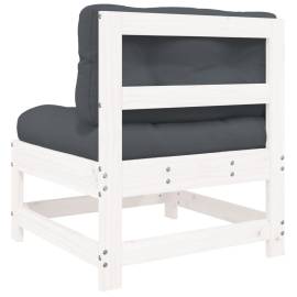 Canapele de mijloc cu perne, 2 buc., alb, lemn masiv de pin, 7 image