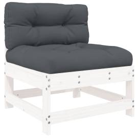 Canapele de mijloc cu perne, 2 buc., alb, lemn masiv de pin, 4 image