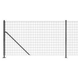 Gard plasă de sârmă cu bordură, antracit, 0,8x25 m, 4 image
