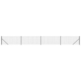 Gard plasă de sârmă cu bordură, antracit, 1x10 m, 2 image