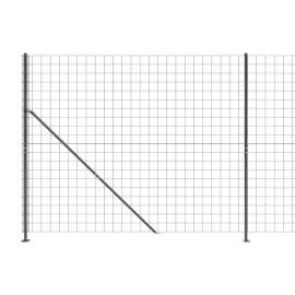 Gard plasă de sârmă cu bordură, antracit, 2,2x10 m, 4 image