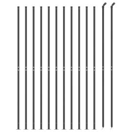 Gard plasă de sârmă cu bordură, antracit, 2,2x25 m, 3 image
