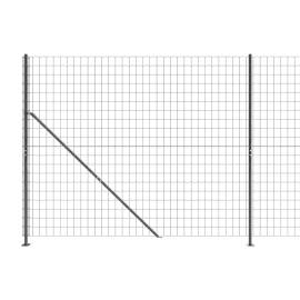 Gard plasă de sârmă cu bordură, antracit, 2x25 m, 4 image