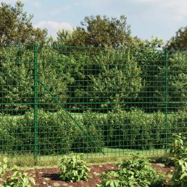 Gard plasă de sârmă cu bordură, verde, 2x25 m