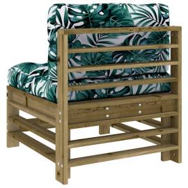Canapea de mijloc cu perne, lemn de pin tratat, 5 image