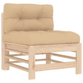 Canapea de mijloc cu perne, lemn masiv de pin, 2 image