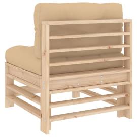 Canapea de mijloc cu perne, lemn masiv de pin, 5 image