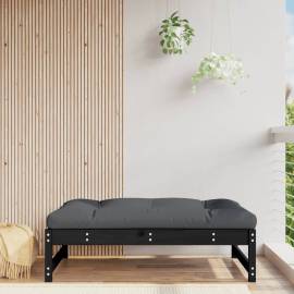 Taburet de grădină, 120x80 cm, negru, lemn masiv de pin
