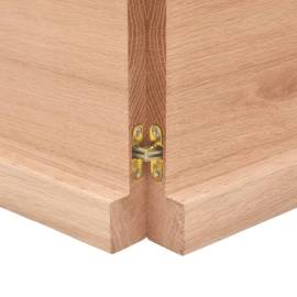 Blat masă, 140x40x4 cm, maro, lemn stejar tratat contur organic, 3 image