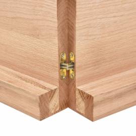 Blat masă, 140x40x6 cm, maro, lemn stejar tratat contur organic, 3 image