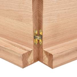 Blat masă, 140x50x6 cm, maro, lemn stejar tratat contur organic, 3 image