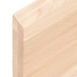 Blat masă 140x60x4 cm lemn masiv stejar netratat contur organic, 4 image