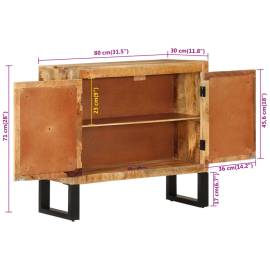 Servantă, 80x30x71 cm, lemn masiv de mango brut și metal, 8 image
