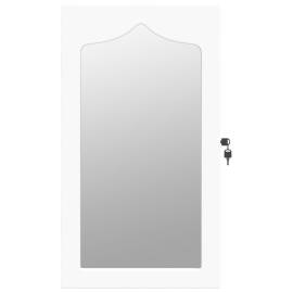 Dulap de bijuterii cu oglindă de perete, alb, 37,5x10x67 cm, 4 image