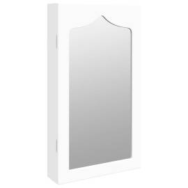 Dulap de bijuterii cu oglindă de perete, alb, 37,5x10x67 cm, 2 image