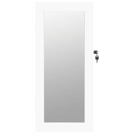 Dulap de bijuterii cu oglindă de perete, alb, 30x8,5x67 cm, 4 image