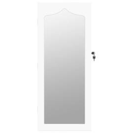 Dulap de bijuterii cu oglindă de perete, alb, 37,5x10x90 cm, 4 image