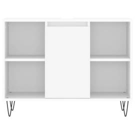 Set mobilier de baie, 3 piese, alb, lemn compozit, 10 image