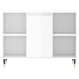 Set mobilier de baie, 3 piese, alb extralucios, lemn compozit, 10 image