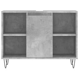 Set mobilier de baie, 3 piese, gri beton, lemn compozit, 10 image