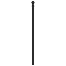 Tăblie de pat metalică, negru, 160 cm, 5 image