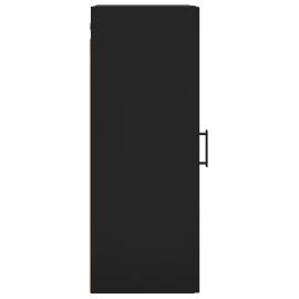 Dulap montat pe perete, negru, 34,5x34x90 cm, 8 image