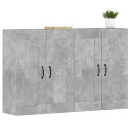 Dulapuri de perete, 2 buc., gri beton, lemn prelucrat, 3 image