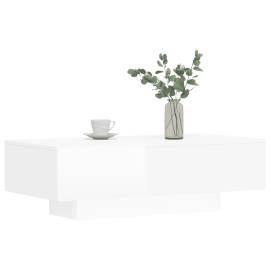 Măsuță de cafea, alb extralucios, 100x49,5x31cm, lemn prelucrat, 3 image