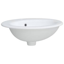 Chiuvetă de baie albă 52x46x20 cm, ovală, ceramică, 4 image