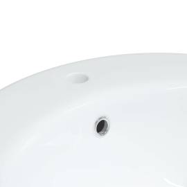 Chiuvetă de baie albă 52x46x20 cm, ovală, ceramică, 9 image