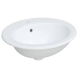 Chiuvetă de baie albă 52x46x20 cm, ovală, ceramică, 2 image