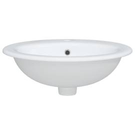 Chiuvetă de baie albă 52x46x20 cm, ovală, ceramică, 5 image