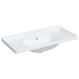 Chiuvetă de baie albă 100x48x23 cm, ovală, ceramică, 2 image