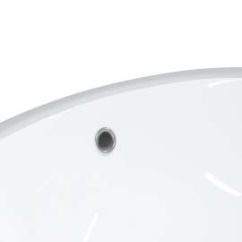 Chiuvetă de baie albă 33x29x16,5 cm, ovală, ceramică, 8 image