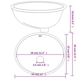 Chiuvetă de baie albă 33x29x16,5 cm, ovală, ceramică, 9 image