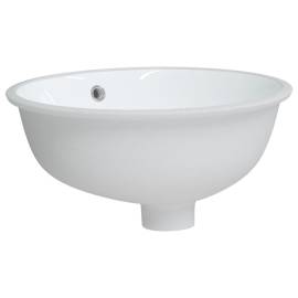 Chiuvetă de baie albă 37x31x17,5 cm, ovală, ceramică, 3 image