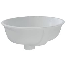 Chiuvetă de baie albă 37x31x17,5 cm, ovală, ceramică, 5 image