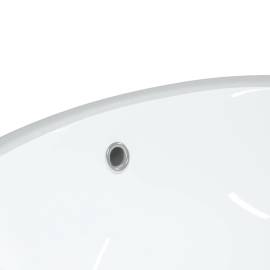 Chiuvetă de baie albă 37x31x17,5 cm, ovală, ceramică, 8 image