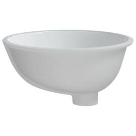 Chiuvetă de baie albă 37x31x17,5 cm, ovală, ceramică, 6 image
