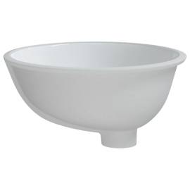 Chiuvetă de baie albă 38,5x33,5x19 cm, ovală, ceramică, 6 image