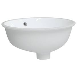 Chiuvetă de baie albă 38,5x33,5x19 cm, ovală, ceramică, 3 image