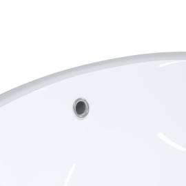 Chiuvetă de baie albă 38,5x33,5x19 cm, ovală, ceramică, 8 image